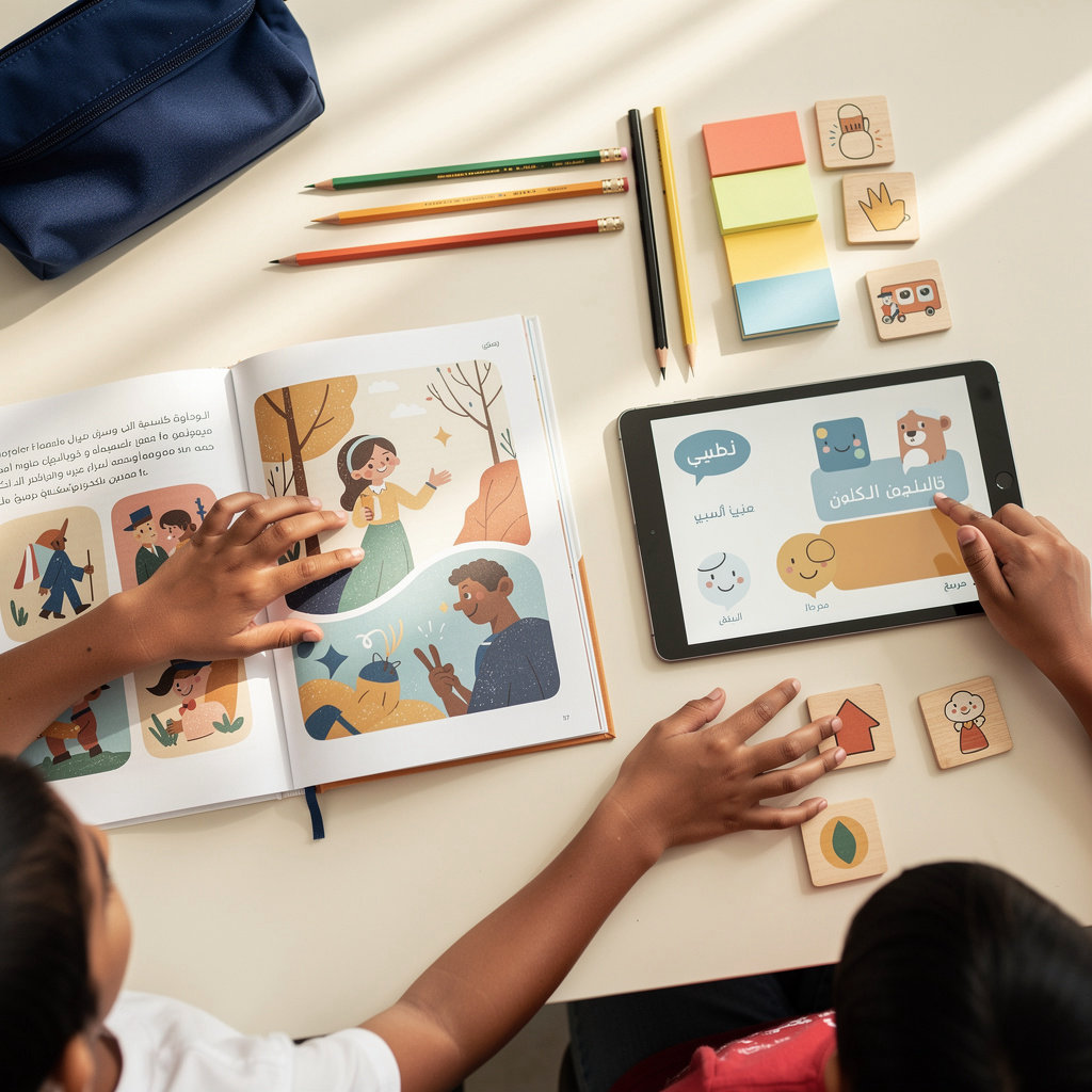 StoryLearn children learning through bilingual Arabic and English educational stories and resources